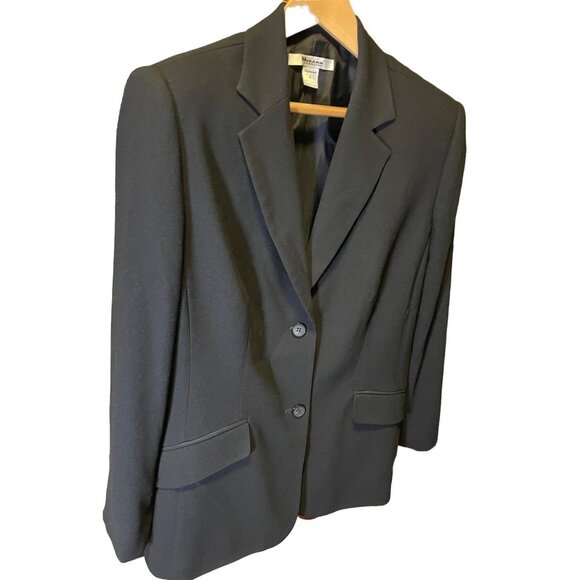 Nygard Black Two Button Long Blazer Jacket Sz 16 - Picture 3 of 10
